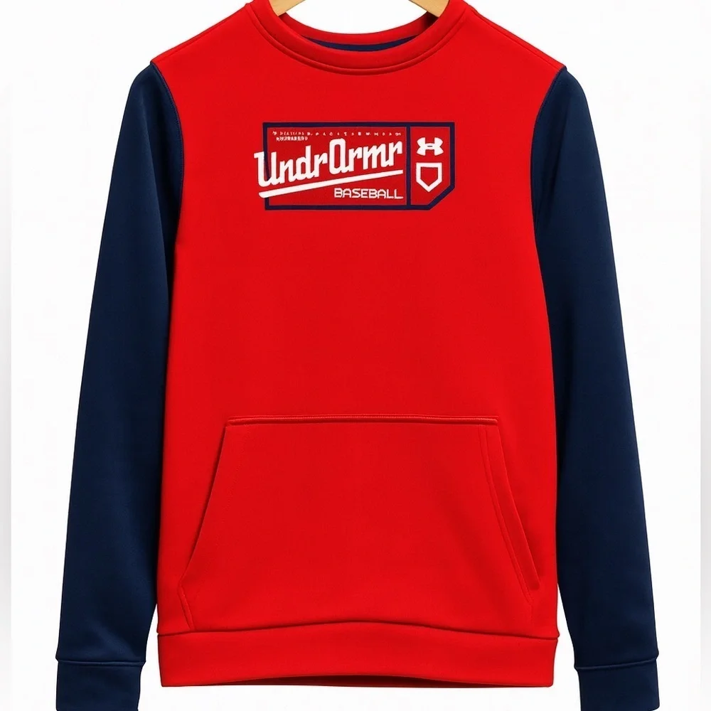 Under Armour Youth XL Bold Red and Navy Crewneck Hoodie